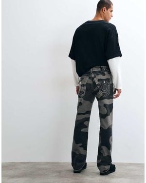 TRUE RELIGION Camo Loose Fit Twill Ricky Flap Jeans - Blue
