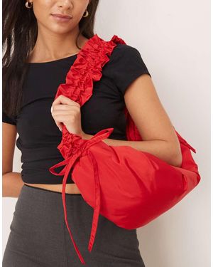 Glamorous Bandolera Roja Fruncida De Nailon De - Rojo