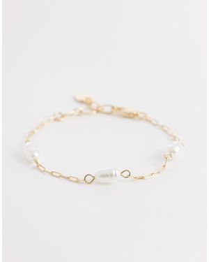 ASOS Pack Of Two Bracelets With Faux Pearl Design - Natural