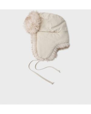 Stradivarius Reversible Aviator Hat - White