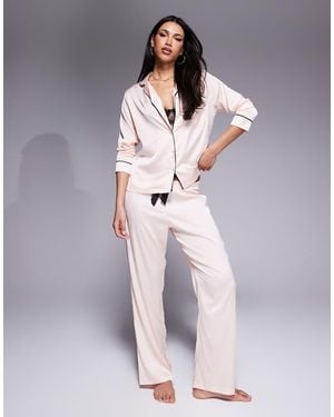 Bluebella Claudia Luxury Satin Long Pyjama Set - Pink
