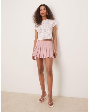 Glamorous Pleated Mini Skirt - Pink