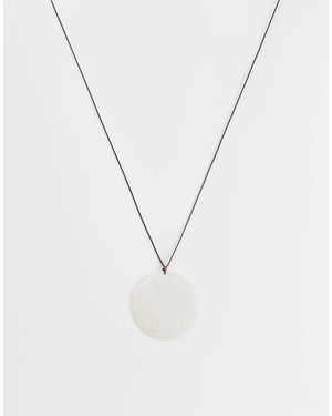ASOS Collana Lunga Con Ciondolo Argentato - Bianco
