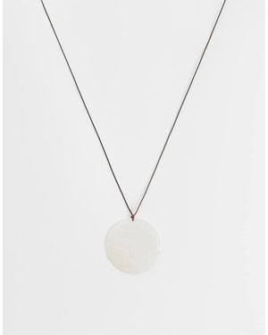 ASOS Long Necklace With Faux-shell Pendant - White
