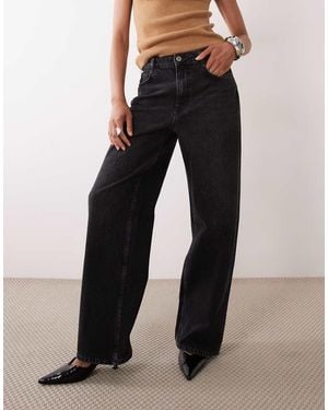 Nobody's Child Stepney Loose Fit Wide Leg Jeans - Black