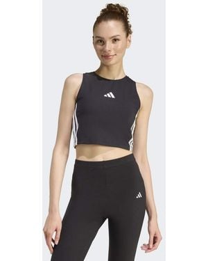adidas Originals Essentials 3-Stripes Padded Tank - Blue