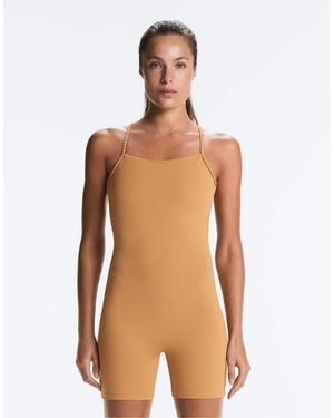 Oysho Comfortlux Braided Short Jumpsuit - Natural