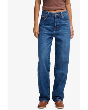 Superdry Cotton High Rise Wide Leg Jeans - Blue