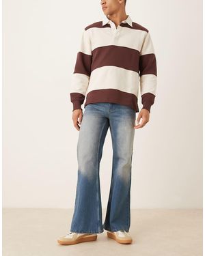 ASOS Jeans A Zampa Con Fondo Ampio Lavaggio Tinto - Neutro