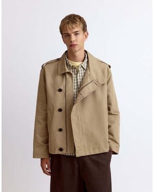 Pull&Bear Short Trench Coat - Natural