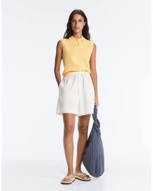 Oysho Cotton Blend Shorts - White
