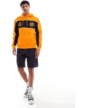 Hollister Vintage Relaxed F1 Logo Panel Detail Pull On Hoodie - Orange