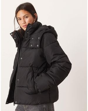 Vila Hooded Short Padded Jacket - Black