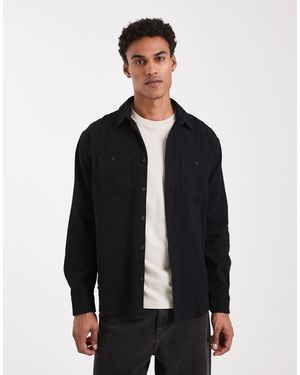 Threadbare Chemise boutonnée en coton - Noir