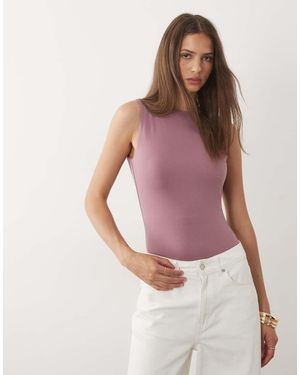 Miss Selfridge Low Back Soft Touch Bodysuit - Pink