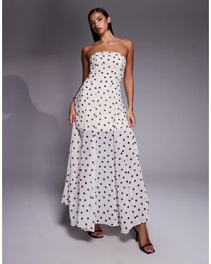 Forever New Strapless Sheer Maxi Dress - Grey