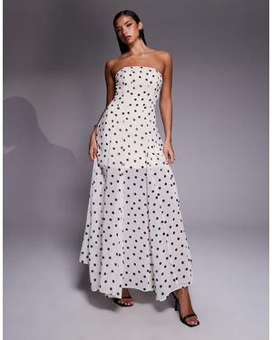 Forever New Strapless Sheer Maxi Dress - Grey