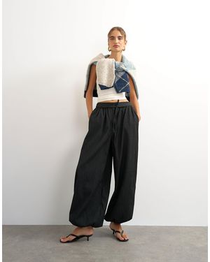 TOPSHOP Co Ord Occassion Plisse Balloon Tie Front Trouser - White