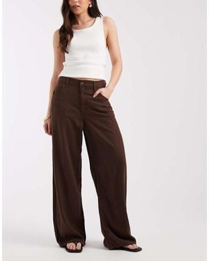 Levi's Linen Wide Leg Trousers - Brown