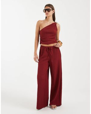 ONLY High Waist Crinkle Textured Pants Co-Ord