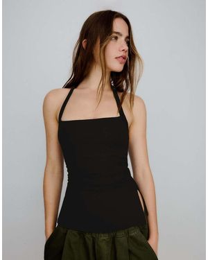 Bershka Halter Neck Top - Black
