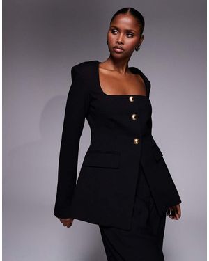 GOOD AMERICAN Soft Stretch Ponte Sculpted Blazer - Black