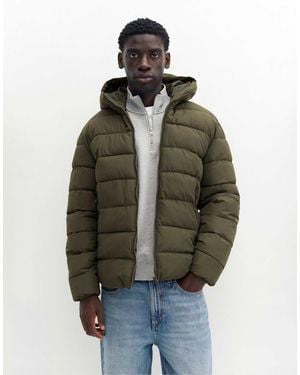 Pull&Bear Steppjacke mit kapuze - Grün