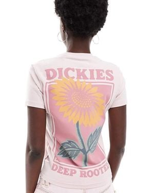 Dickies Sunflower Graphic Back Print Baby Tee - Pink