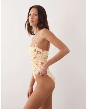 Rhythm Ruched Side Swimsuit - Natural