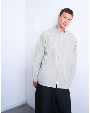 TOPMAN Oversized Fit Stripe Shirt - White