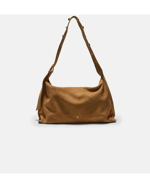 Stradivarius Studded Flat Shoulder Bag, 100% Leather - White