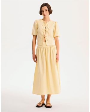 OMNES Skirts Darcie Cotton Midi Skirt - Natural
