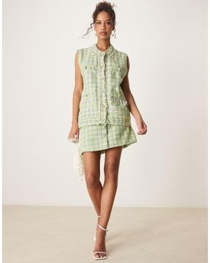 Sister Jane Tweed Mini Skirt Co-Ord - Green