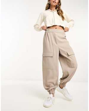 River Island Cargobroek Met Elastische Zoom - Naturel