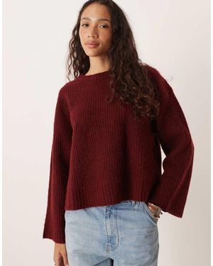 JJXX Oversized Boxy Rib Knit Jumper - Red