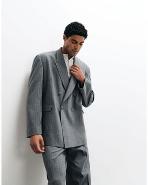 ASOS Oversized Double Breasted Suit Jacket - White