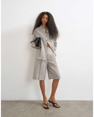TOPSHOP Co Ord Longline Bermuda Short - White