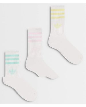 adidas Originals Set Van 3 Paar Sokken Met 3-Stripes - Wit