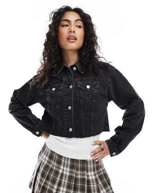 New Look Cropped Denim Jacket - Black