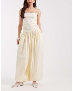 Aware Woven Balloon Pants With Cuffed Ankle - Natural