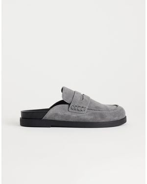 TOPSHOP Addie Real Suede Mule Loafer - Grey