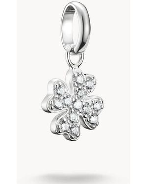 Thomas Sabo Charm Pendant Lucky Clover With Stones Connect - White