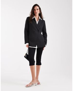 Pieces Blazer Doppiopetto Oversize - Nero