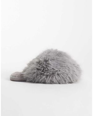 SEQWL Zapatillas De Estar Por Casa Con Pompón Suave En - Gris