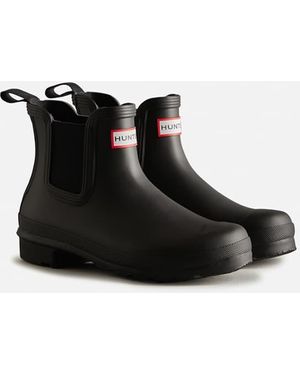 HUNTER Botas Chelsea De Agua Negras Brillantes Original De - Negro