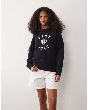 GANT Sudadera Azul Marino Con Estampado Gráfico Universitario En El Pecho De