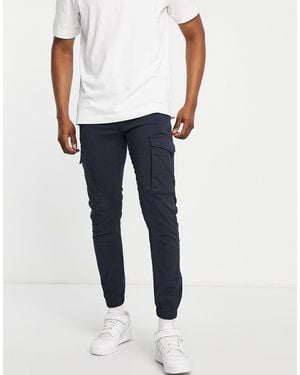 Jack & Jones Intelligence Slim Fit Cargos With Cuff - Blue