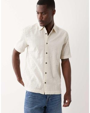 Only & Sons Overhemd Met Korte Mouwen En Textuur - Naturel