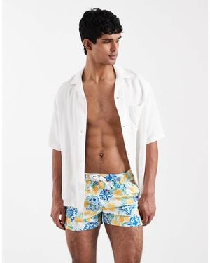 Aray Lemon Print Swim Shorts - White