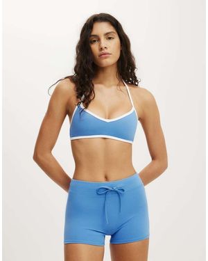 Cotton On Ultra Soft Tie Front Micro Short - Blue